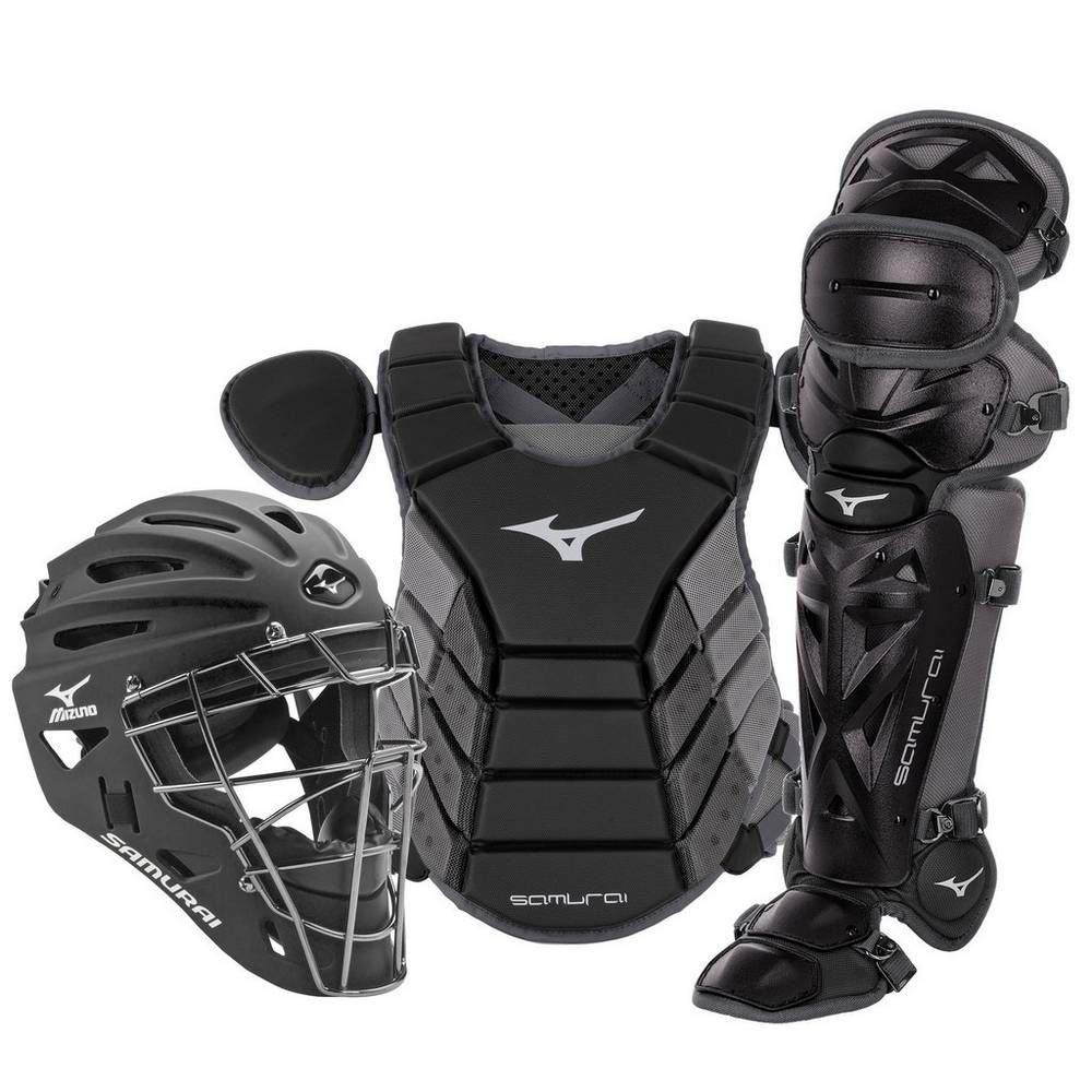 Mens Mizuno Samurai Adult 15" Boxed Baseball Catchers Gear Set Black/Grey Philippines (IJPLTG604)